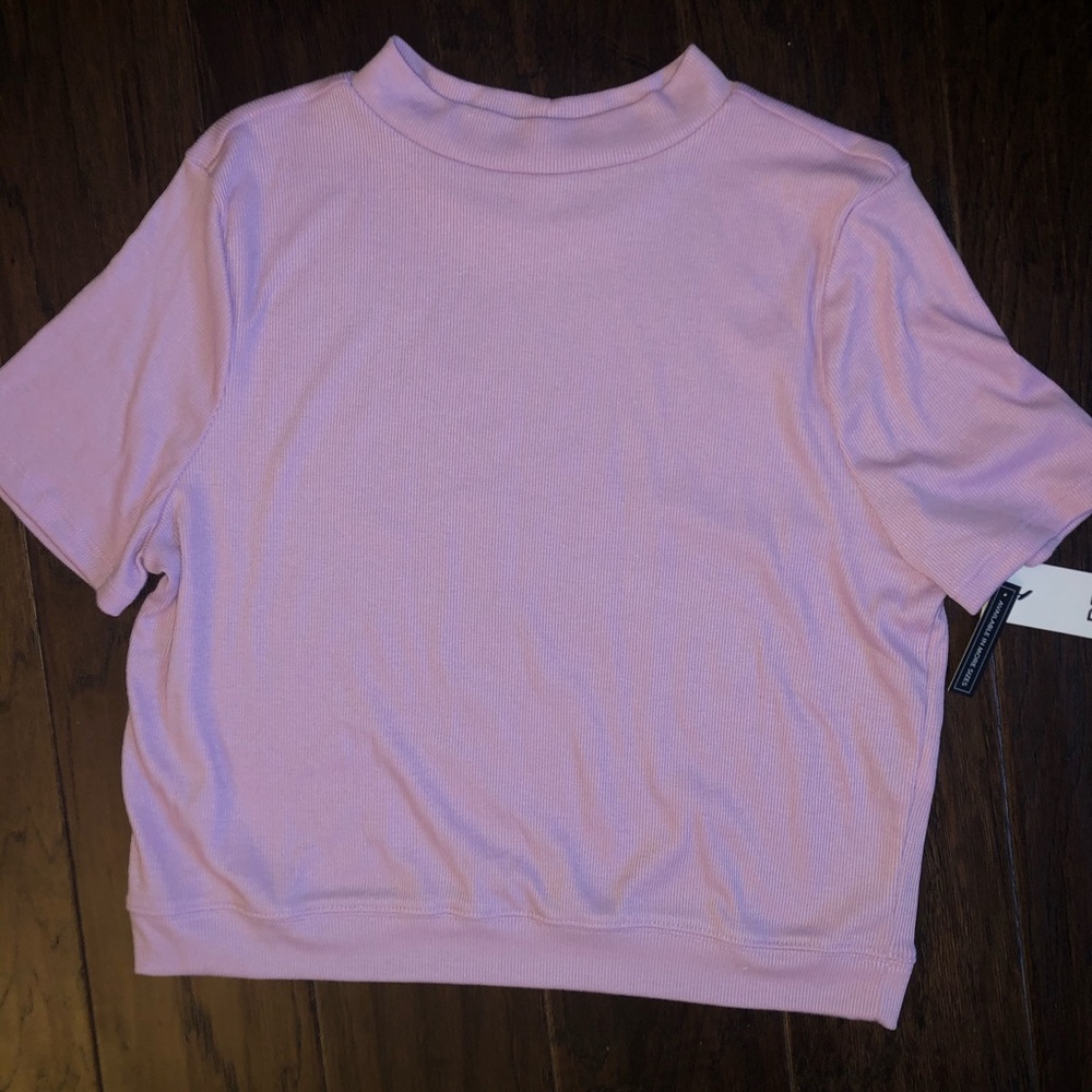 Purple UO mock neck cropped top